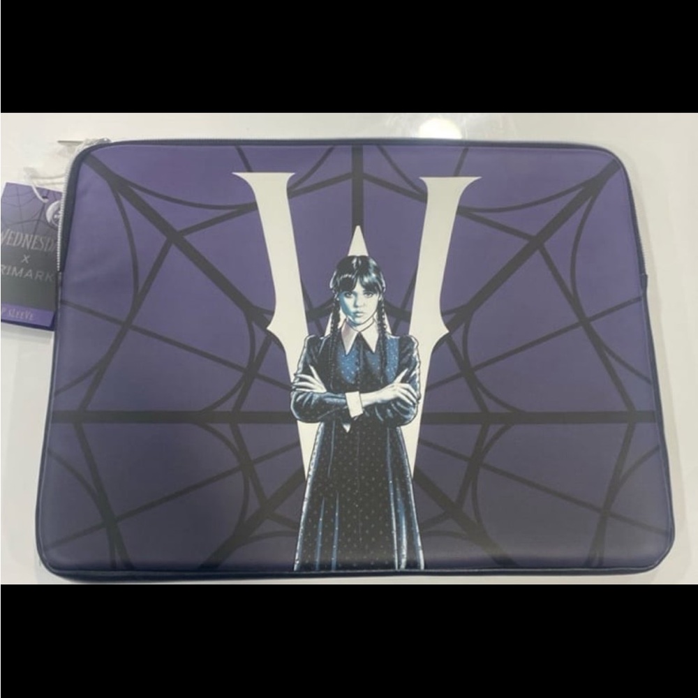 Wednesday Purple and Black Graphic Laptop Sleeve